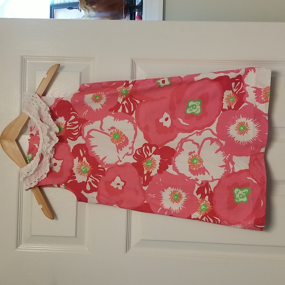Lilly Pulitzer floral pink white dress